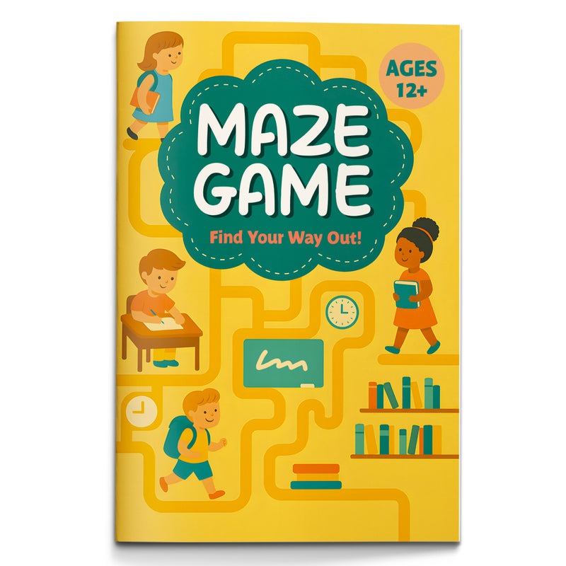 Maze Game, Find Your Way Out Activity Book for Ages 12+, Challenging Maze Puzzle Book with Pathfinding Practice, Strategic Thinking, Focus Training, and Visual Logic Fun