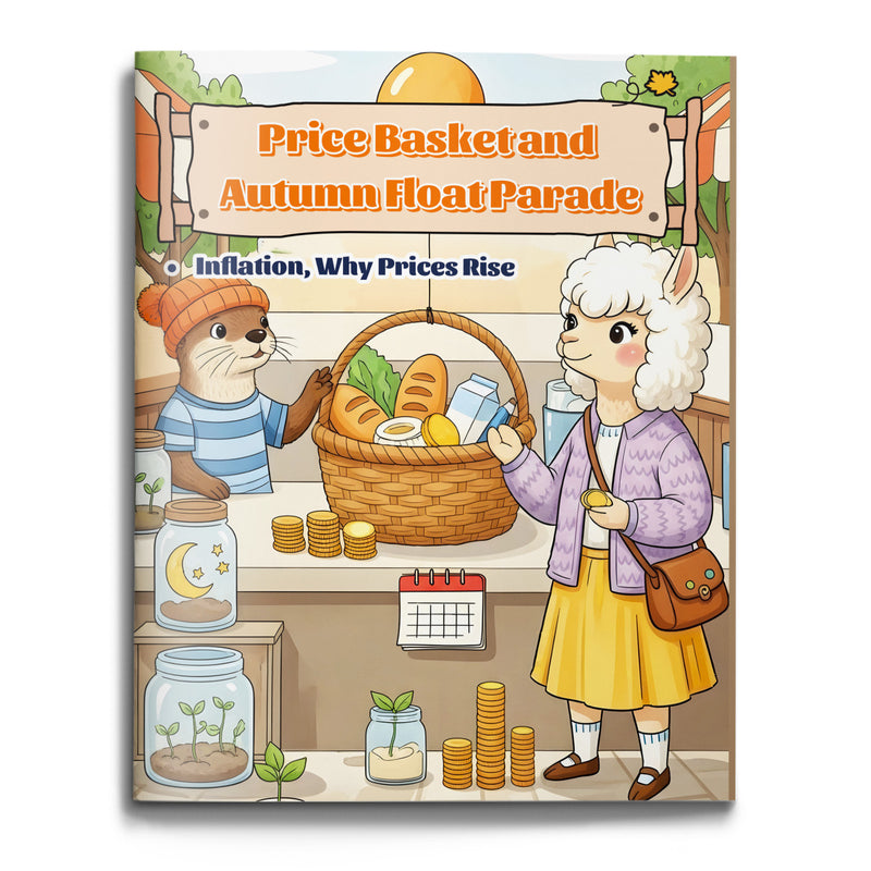 Price Basket and Autumn Float Parade inflation book for kids cover