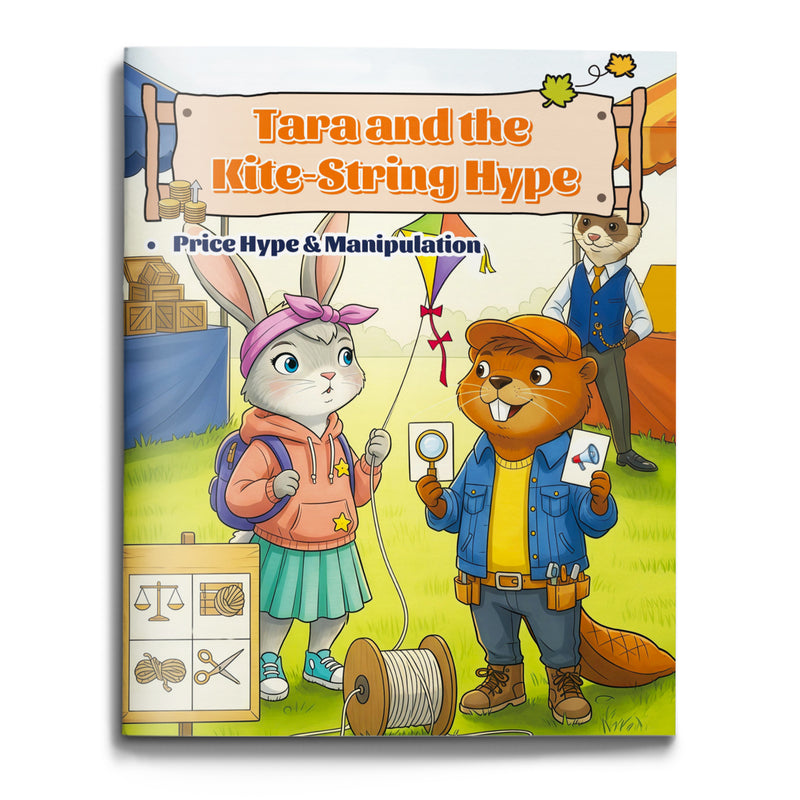 Tara and the Kite-String Hype smart spending book for kids cover