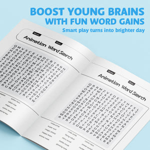 Animation Word Search Puzzle Book for Kids, Themed Vocabulary Search Activities, Spelling Practice, Reading Focus, Pattern Recognition, and Early Literacy Learning