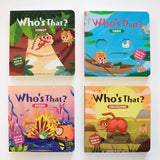 Who's That? 4-Book Push Pull Slide Animal Board Book Set for Toddlers