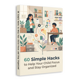 60 Simple Hacks to Help Your Child Focus and Stay Organized product image 5 showing printed book details for screen-free reading and learning