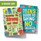 The Teen's Guide to Saying No + Growing Up Strong and Kind Puberty Guide F: 2-Book Set main cover and printed book set view, image 1, bundle ISBN 9798900664514