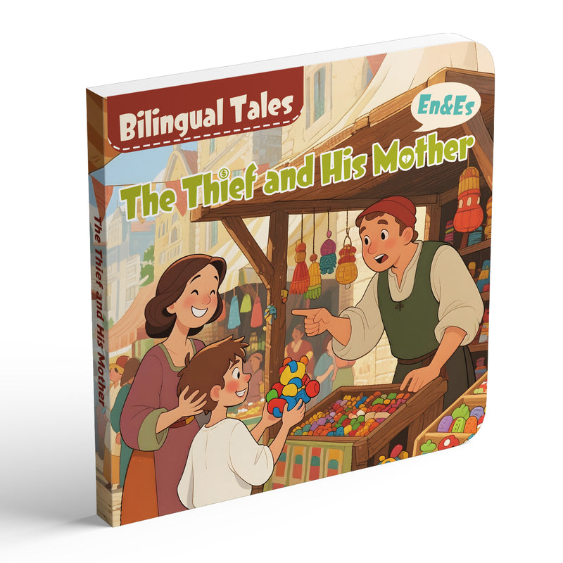 The Thief and His Mother Bilingual Storybook for Kids, English and Spanish Picture Book, Classic Moral Tale for Early Reading, Language Learning and Bedtime Reading