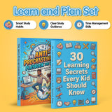 The Anti-procrastination Playbook for Teen + 30 Learning Secrets Every Kid Should Know: 2-Book Set main cover and printed book set view, image 1, bundle ISBN 9798904660635