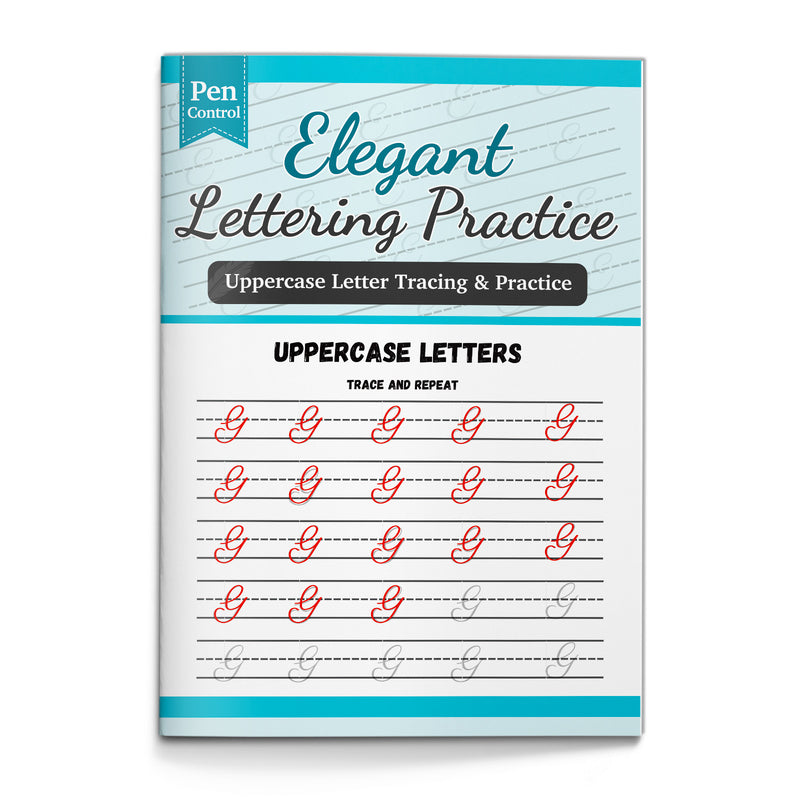Elegant Lettering Practice uppercase letter tracing cover