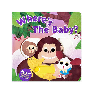 Where’s The Baby Push and Pull Board Book, Interactive Animal Hide-and-Seek Toy Book, Early Learning Lift and Slide Reading for Toddlers