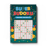 Student using a Super Sudoku workbook for logic practice