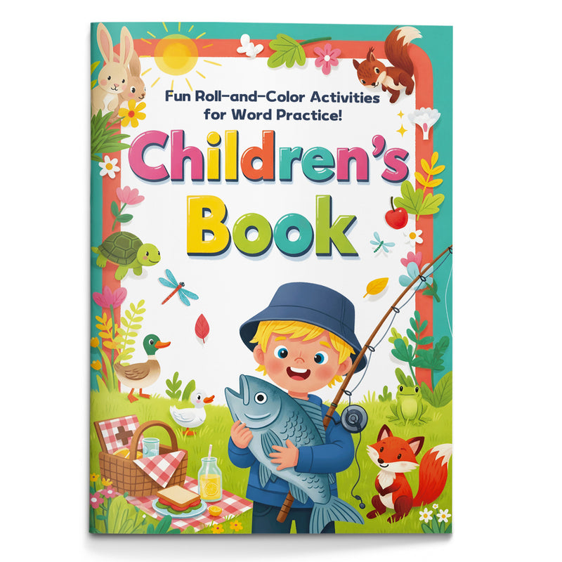 Roll and Color CVC Word Families workbook cover