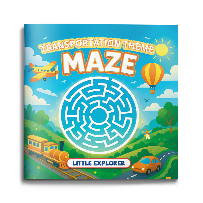 Transportation Maze Book Vehicle Adventure cover for kids
