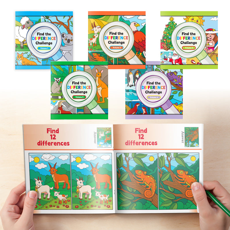 Find the Difference Challenge 5-Book Set for Kids physical printed book product image 1, ISBN 9798895051603