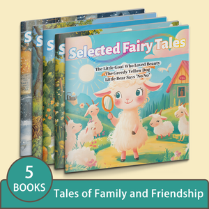 Selected Fairy Tales 5-Book Set for Kids, Children’s Picture Story Book Collection Featuring Happy Hans, The Three Little Pigs, Pulling the Turnip, Little Bunny Be Good, and The Little Match Girl
