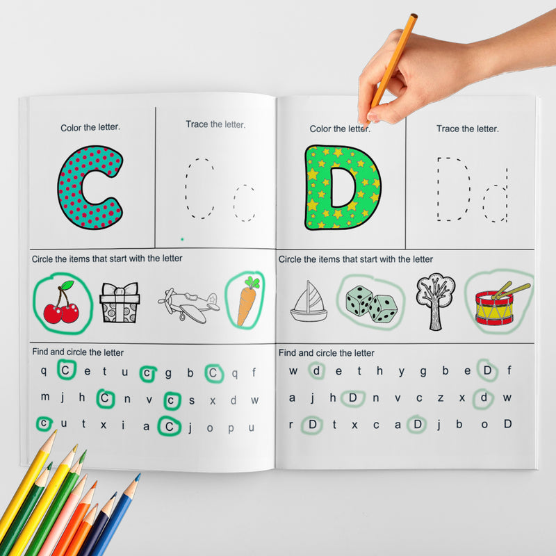 Color the Letters Alphabet Workbook Set physical printed book product image 1, ISBN 9798895056400