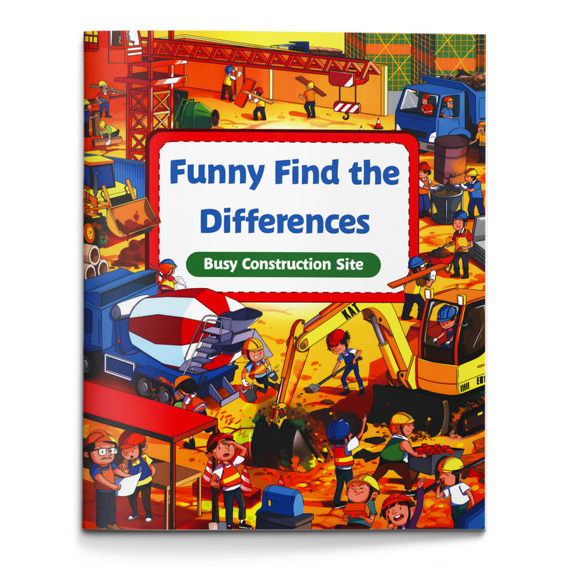 Busy Construction Site spot the difference book for kids cover