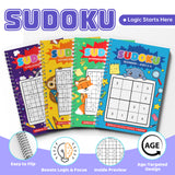 Sudoku Puzzle Workbook: Colorful 4-Level Brain Games product image 7 showing printed book details for screen-free reading and learning
