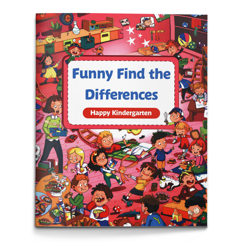Happy Kindergarten spot the difference book for kids cover