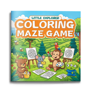 Coloring Maze Game Animal Paths cover for kids