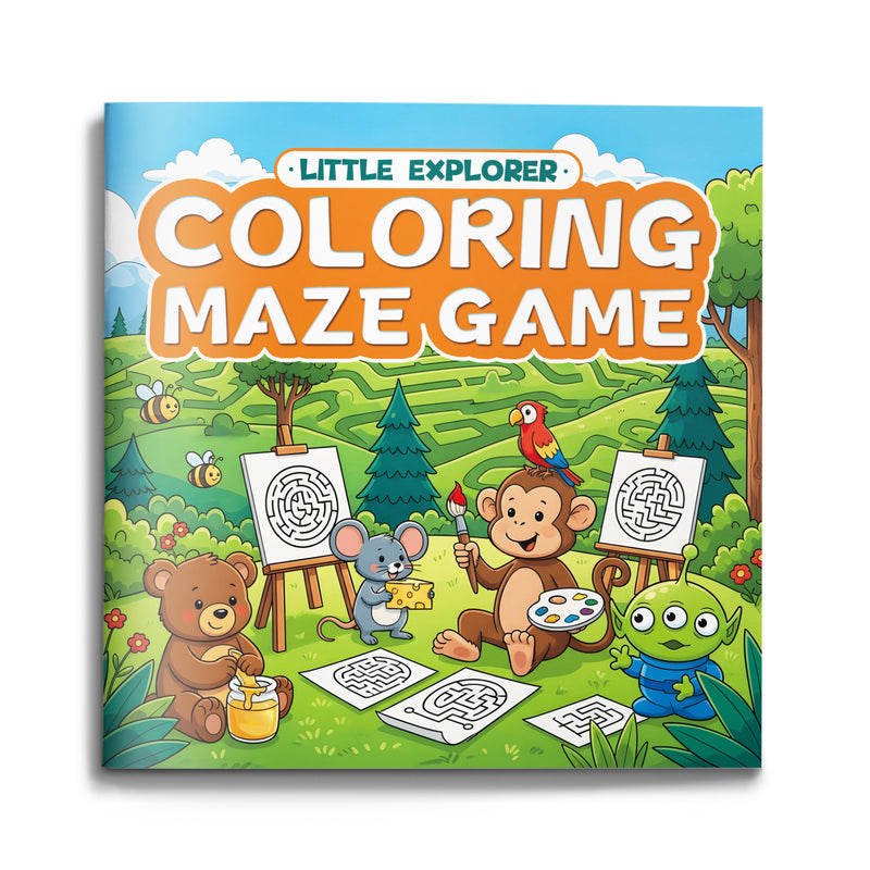 Coloring Maze Game Animal Paths cover for kids