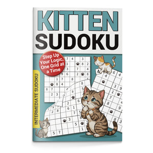 Kitten Sudoku Books, 4 Progressive Levels Beginner to Challenge, Cat-Themed Number Logic Workbooks for Focus, Critical Thinking and Problem-Solving Practice