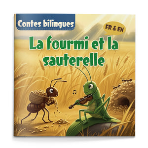 The Ant and the Grasshopper French-English Book cover