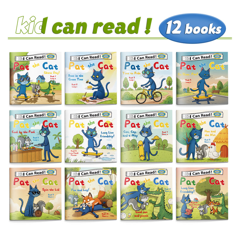 Pat the Cat 12-book early reader set for beginner phonics cover