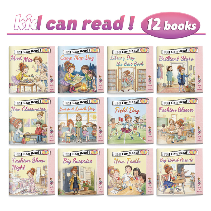 Mia 12-book early reader set for phonics and first reading cover
