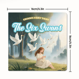 Front cover view of The Six Swans Grimm storybook