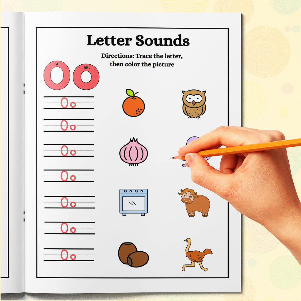 Alphabet sound tracing pages for early readers