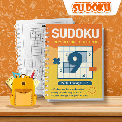 Printed progressive sudoku books with beginner, simple, engaging, and expert-style covers