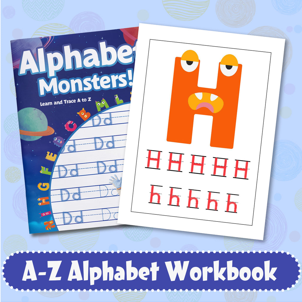 Printed A to Z letter practice workbook
