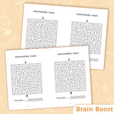 Intermediate Maze Book: Garden Town Paths product image 6 showing printed book details for screen-free reading and learning