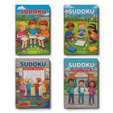 Family using progressive Sudoku Puzzle Books together