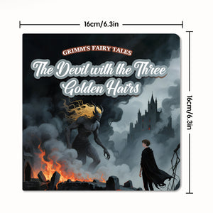Front cover view of The Devil with the Three Golden Hairs Grimm storybook