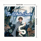 Front cover view of The White Snake Grimm storybook