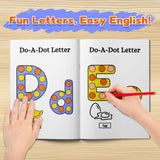 Kids using dot marker style letter practice