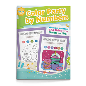 Color Party by Numbers for Kids, Color by Number Activity Book for Early Learning, Number Recognition, Fine Motor Skills, and Creative Fun
