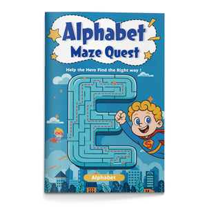 Alphabet Maze Quest for Kids, Letter Learning Maze Activity Book for Alphabet Recognition, Pencil Control, Visual Thinking, and Preschool Fun