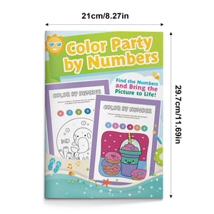 Color Party by Numbers for Kids, Color by Number Activity Book for Early Learning, Number Recognition, Fine Motor Skills, and Creative Fun