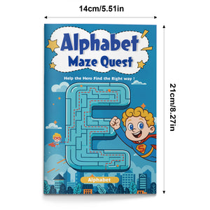 Alphabet Maze Quest for Kids, Letter Learning Maze Activity Book for Alphabet Recognition, Pencil Control, Visual Thinking, and Preschool Fun