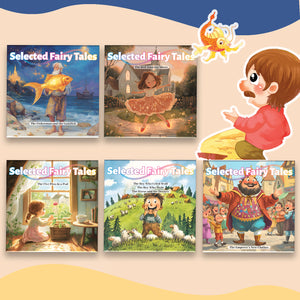 Selected Fairy Tales 5-Book Set for Kids, Children’s Picture Story Book Collection Featuring The Fisherman and the Goldfish, The Red Dancing Shoes, The Five Peas in a Pod, The Boy Who Cried Wolf, and The Emperor’s New Clothes