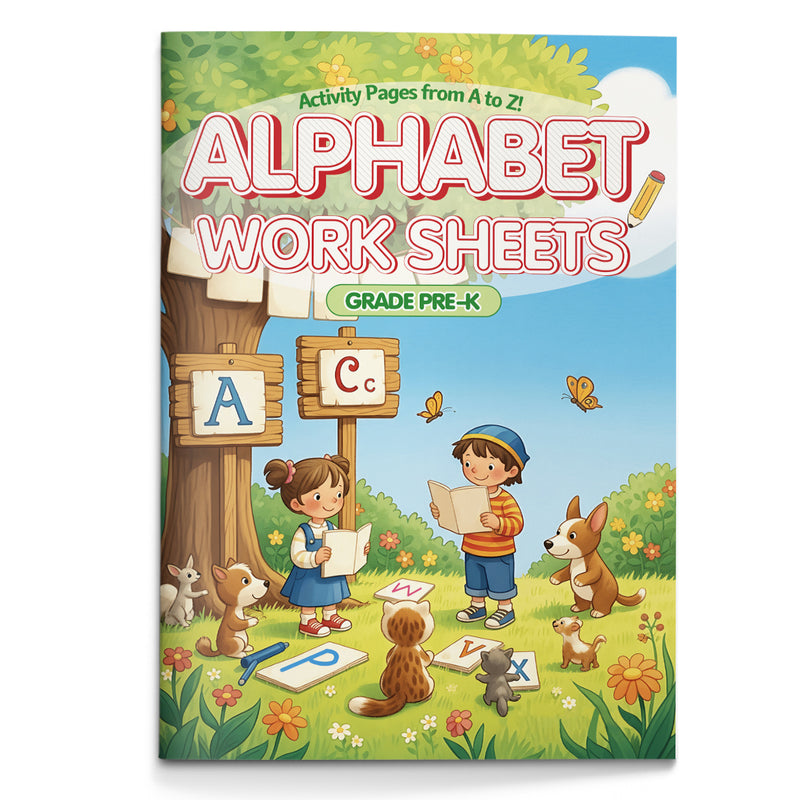 Alphabet Handwriting Workbook for Kids, Early Letter Practice Book with Trace and Write Activities, Beginning Sound Recognition, Picture Clues, and Fun Preschool Literacy Learning