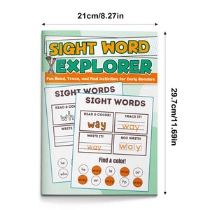 Early reading activity book with sight word practice and read trace write activities