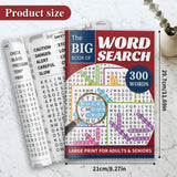 Large print puzzle workbook for visual scanning hidden words and calm activity time