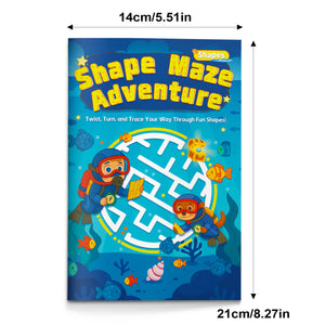 Shape Maze Adventure for Kids, Shapes Learning Maze Activity Book for Early Geometry, Fine Motor Skills, Visual Thinking, and Preschool Fun