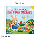 Garden-themed sticker activity book for kids with flowers and nature scenes