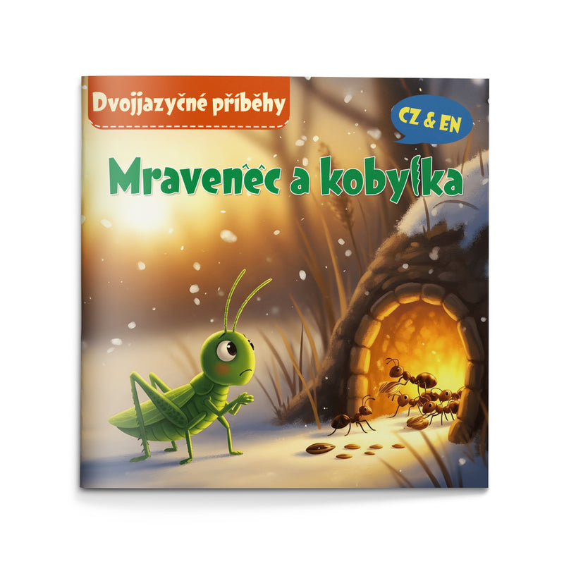 The Ant and the Grasshopper Czech-English Book cover