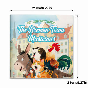 Children's Bremen Town Musicians fairy tale picture book for family reading and imagination