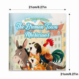 Children's Bremen Town Musicians fairy tale picture book for family reading and imagination