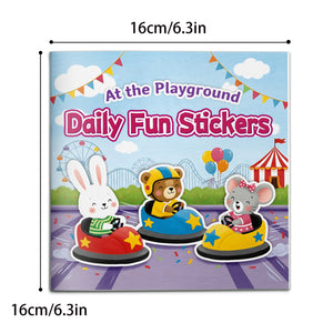 Playground sticker activity book for kids with amusement park scenes