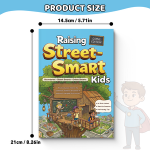 Children's safety comic book about boundaries, online safety, and real-life scenarios